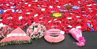 Queer Tributes join others at the Cenotaph - close-up