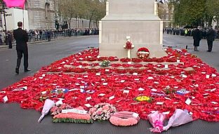 Queer Tributes with others at the Cenotaph, as marchers return